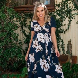 Pinkblush Floral Wrap Maternity Dress